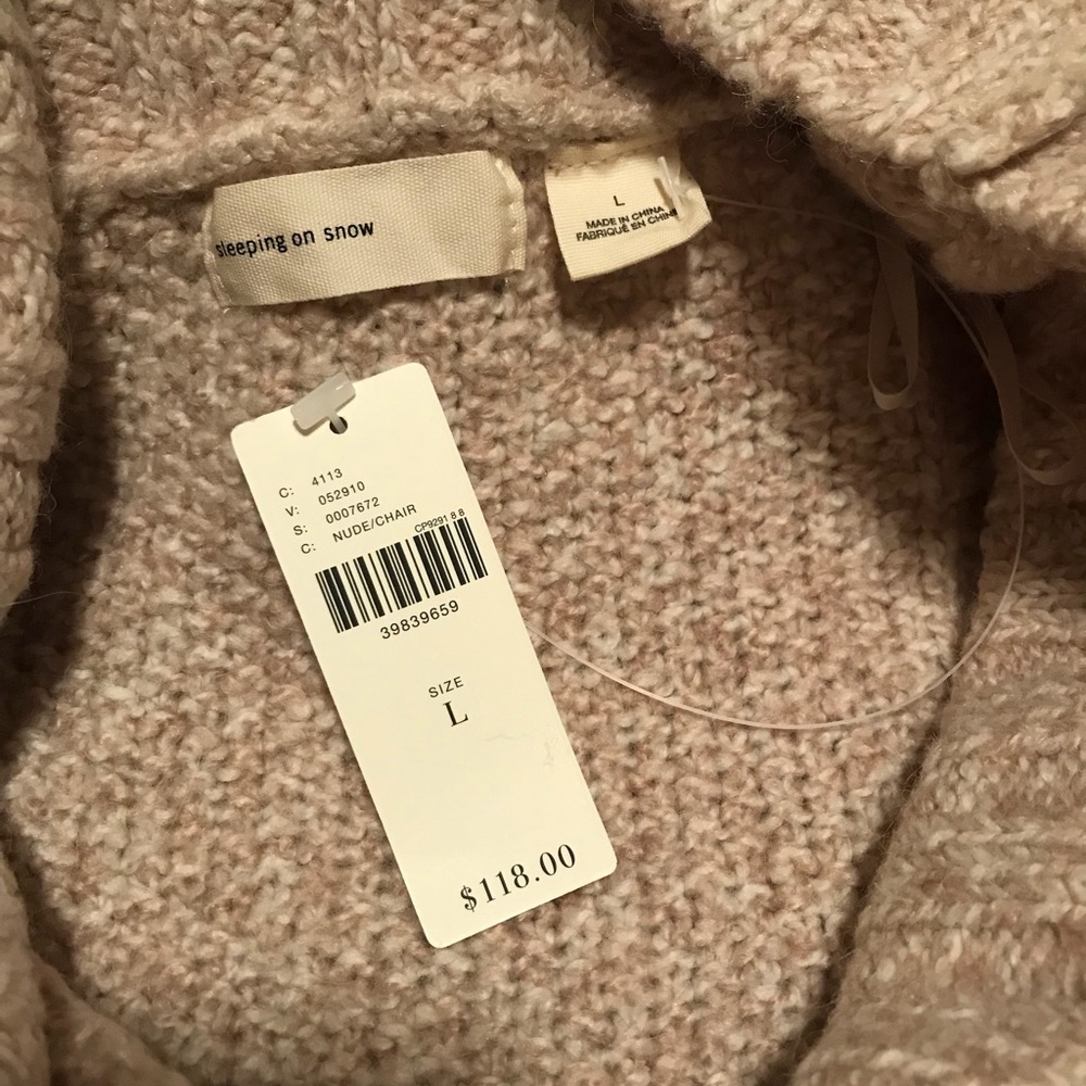 Anthropologie L Nude Cowl Neck Sweater